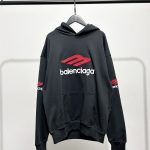 Balenciaga Hoodie Red Cotton