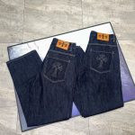 Chrome Hearts Jeans Red Cotton Denim High-Quality Materials