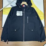 Moncler Outerwear Red Polyester Nylon Fiber Fabric Urban Style Sophistication Spring Autumn