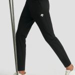 Descente Pants Black Quick-Drying Fabric Running Autumn Slim Fit