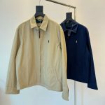 Ralph Lauren Outerwear Color Cotton Pure Wool Twill Autumn Winter And Embroidery