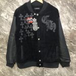 Chrome Hearts Jacket Silver Sheepskin Corduroy Embroidery
