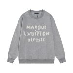 Louis Vuitton Short-Sleeved Shirts Ash Cotton Neckline Stitching Embroidery