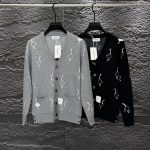 Thom Browne Cardigan Red Wool Jacquard