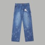 Louis Vuitton Trousers Red Jacquard Spring Summer Embroidery