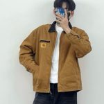 Carhart Jacket Red Pu Leather Corduroy