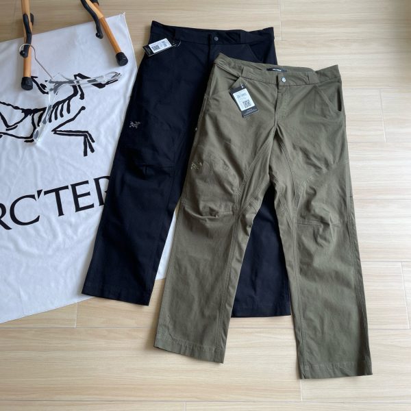 Archaeopteryx Trousers Green Cotton Pure Down Nylon Spandex Mesh Relaxed Fit Embroidery Patch