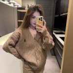 Ralph Lauren Outerwear Red Lady Cable Knit Autumn