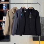 Descente Coat Black Polyester Fiber Exquisite Workmanship Spring Autumn Three-Proof Fabric 3D Logo