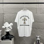 Chrome Hearts Short-Sleeved T-Shirt Black Cotton Spring Summer Embroidery Hot Stamping