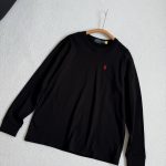 Ralph Lauren Long-Sleeved Sweatshirt Red Cotton Autumn Embroidery 3D Logo