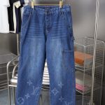 Louis Vuitton Trousers Red Jacquard Spring Summer Embroidery