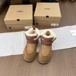 Ugg Sneakers Red Eva Sheepskin Suede Lace Winter