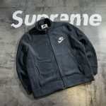 Nike Jacket Red Imitation Leather Fleece Embroidery