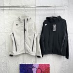Descente Coat Black Fleece Woven Fabric Clean Lines Daily Commute Autumn Winter Patch