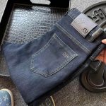 Miu Jeans Red Cotton Long-Staple Denim Exquisite Workmanship