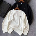 Prada Hoodies Red Cotton Silk Milk Honeycomb Weave Simple Design White Sophistication