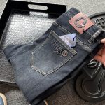 Moncler Jeans Red Acrylic Denim Metal Logo