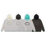 Fear Of God Hoodie Red Male Cotton Adhesive Fleece Coated Fabric Adjustable Drawstring Street Style Gothic Enzyme Washing