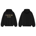 Fear Of God Long-Sleeved Shirt Red Male Cotton Fleece Fabric Adjustable Drawstring Street Style Gothic Enzyme Washing