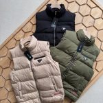 Prada Down Jacket Red Duck Polyester Nylon Fiber