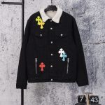 Chrome Hearts Outerwear Ash Sheepskin Suede Denim