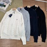 Ralph Lauren Outerwear Red Cotton Wool Blend Cable Knit Easy To Match Spring Autumn Winter And
