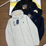 Ralph Lauren Outerwear Red Fleece Adjustable Drawstring Patch Zippered Pocket Windproof Cuffs