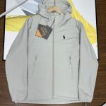Ralph Lauren Outerwear Red Fleece Adjustable Drawstring Patch Zippered Pocket Windproof Cuffs