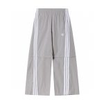 Adidas Wide-Leg Pants Red Polyester Lace Embroidery Heavy
