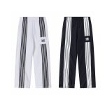 Adidas Wide-Leg Pants Red Polyester Lace Embroidery Heavy