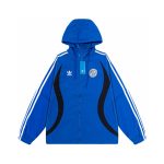 Adidas Outerwear Blue Polyester Fiber Lace Autumn Embroidery Heavy