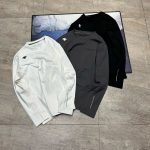 Descente Long-Sleeved Shirt Black Quick-Drying Autumn Winter 3D Logo