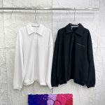 Alexander Wang Long-Sleeved Black Cotton Woven Fabric Rubber Winter