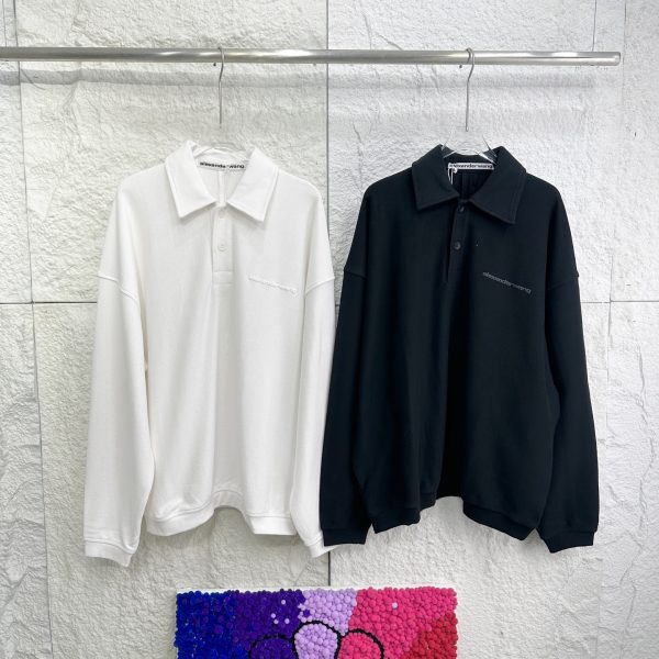 Alexander Wang Long-Sleeved Black Cotton Woven Fabric Rubber Winter