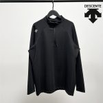 Descente Long-Sleeved Shirts Red Twill Smooth To The Touch Quick-Drying