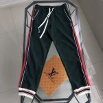 Gucci Sweatpants Green Cotton Pure Embroidery
