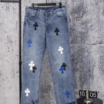 Chrome Hearts Jeans Red Denim Street Style Sophistication Slim Fit