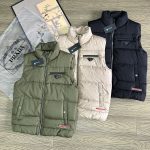 Prada Jackets Red Down Easy To Match Winter Slim Fit Zippered Pocket