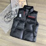 Prada Outerwear Red Eva Goose Down Nylon Microfiber Fabric