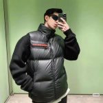 Prada Outerwear Red Eva Goose Down Nylon Microfiber Fabric