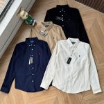 Ralph Lauren Long-Sleeved Shirts Red Cotton Down Corduroy Sophistication Autumn Winter And Embroidery