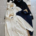 Ralph Lauren Hoodie Red Cotton Fleece Autumn Winter And Even Stitching Embroidery 3D
