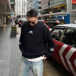Balenciaga Sweater Red Eva Wool Autumn Winter Embroidery