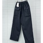 Ami Trousers Blue Polyester Adjustable Drawstring