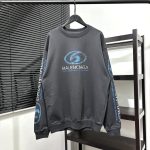 Balenciaga Sweatshirt Red Cotton Embroidery
