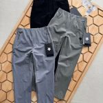 Descente Trousers Green Spandex Woven Fabric Enhanced Comfort Running Autumn Patch