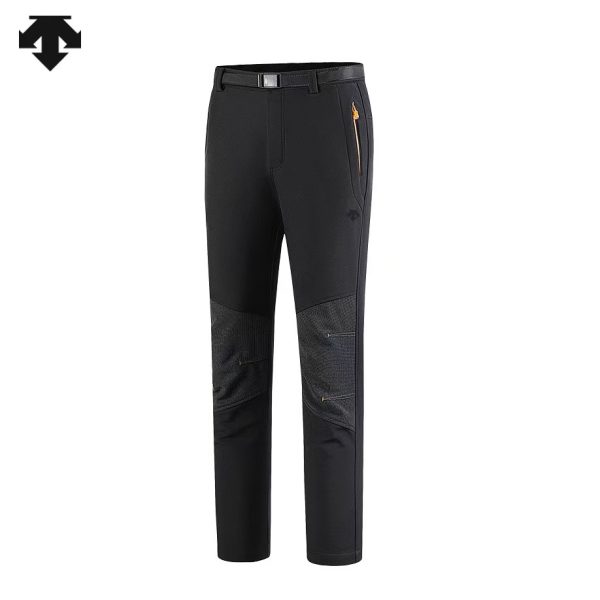Descente Fleece-Lined Pants Red Fleece Running Rock Climbing Outdoor Waterproof Spring Winter