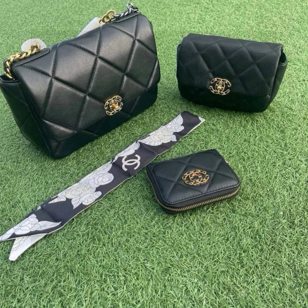 Chanel Silk Scarf Gold
