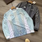 Acne Studios Long-Sleeved T-Shirt Blue Nylon Mesh Fabric 3D Logo